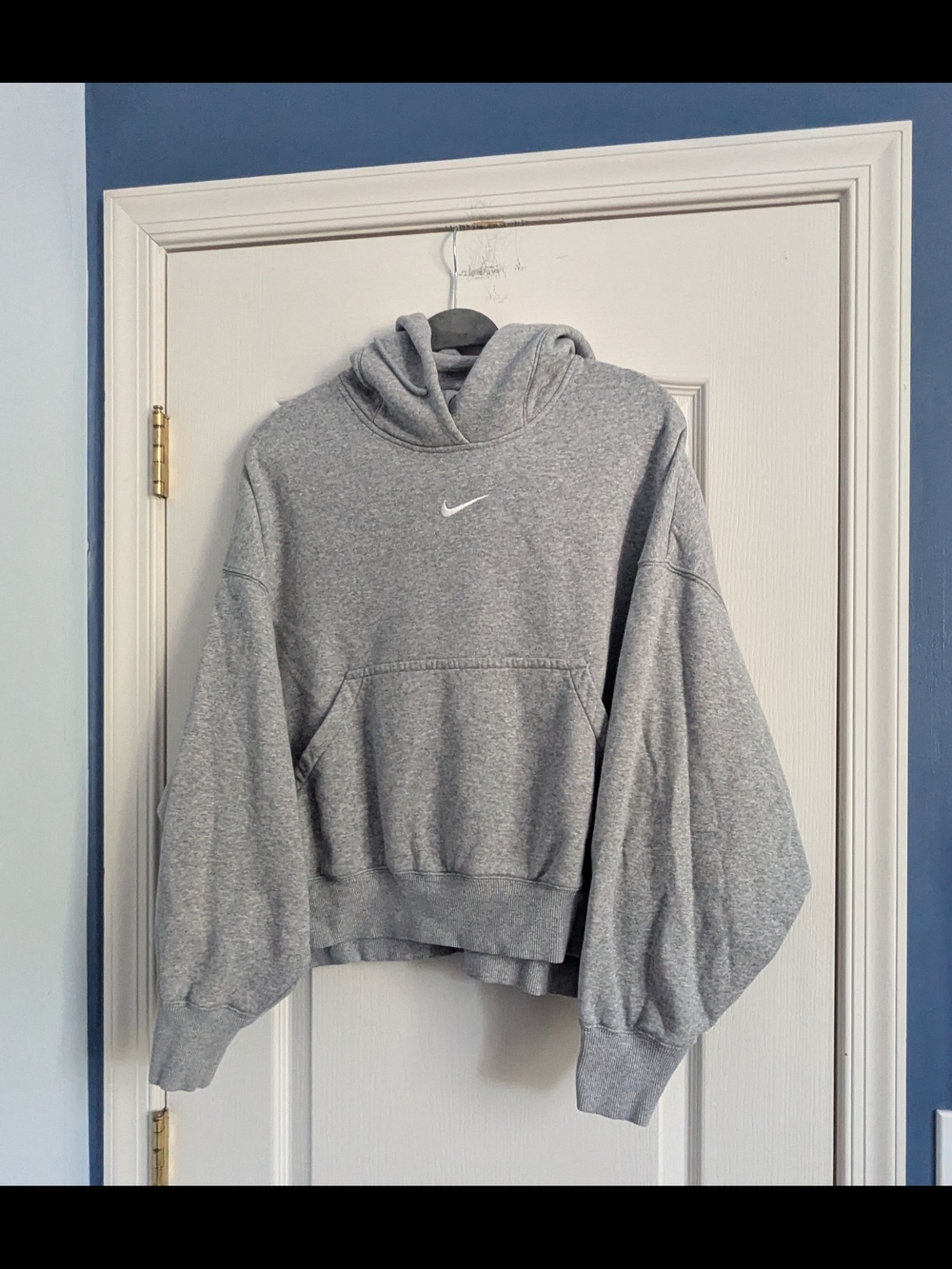 Nike Gray Crewneck Hoodie with Small Swoosh